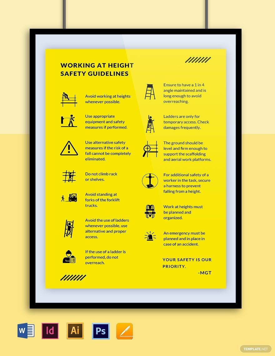 Work at Height Poster Template