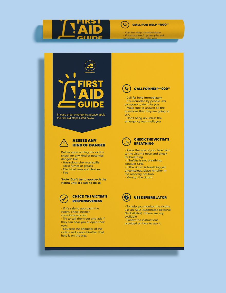 Editable Workplace First Aid Guide Poster