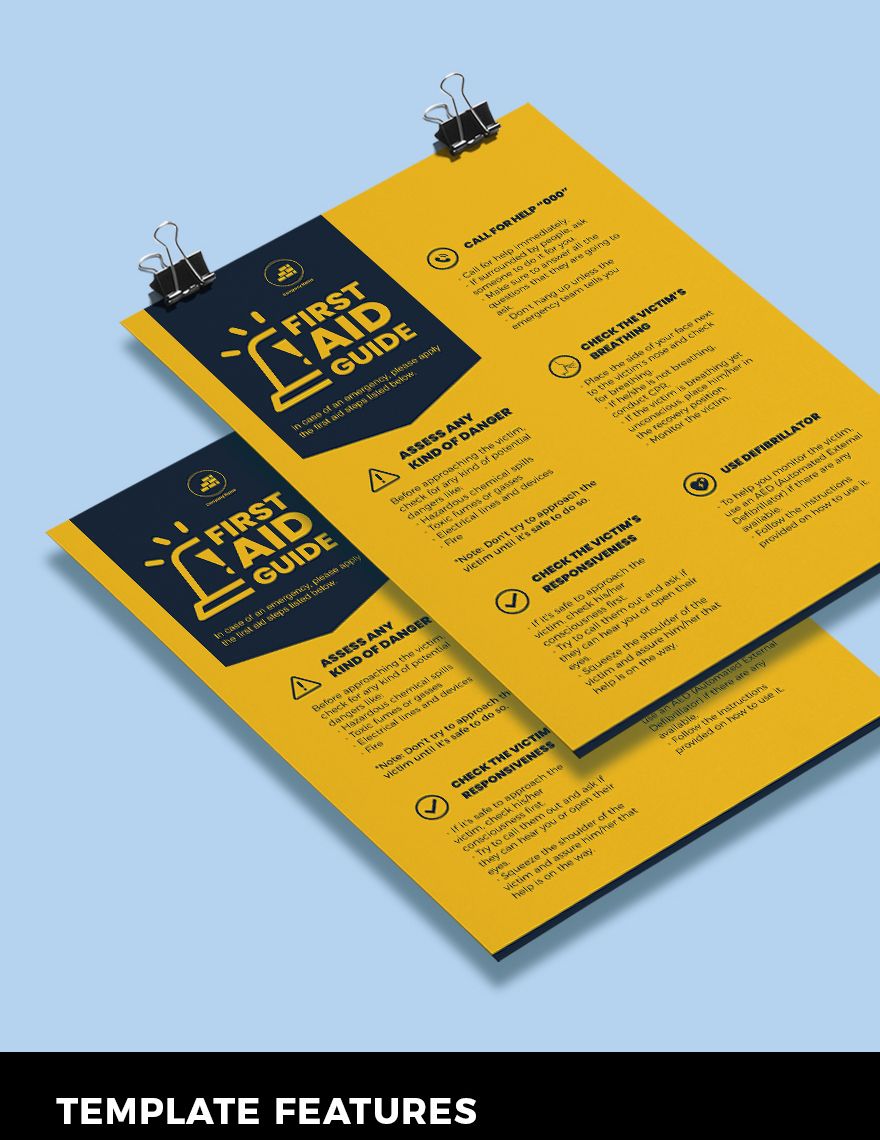 Editable Workplace First Aid Guide Poster