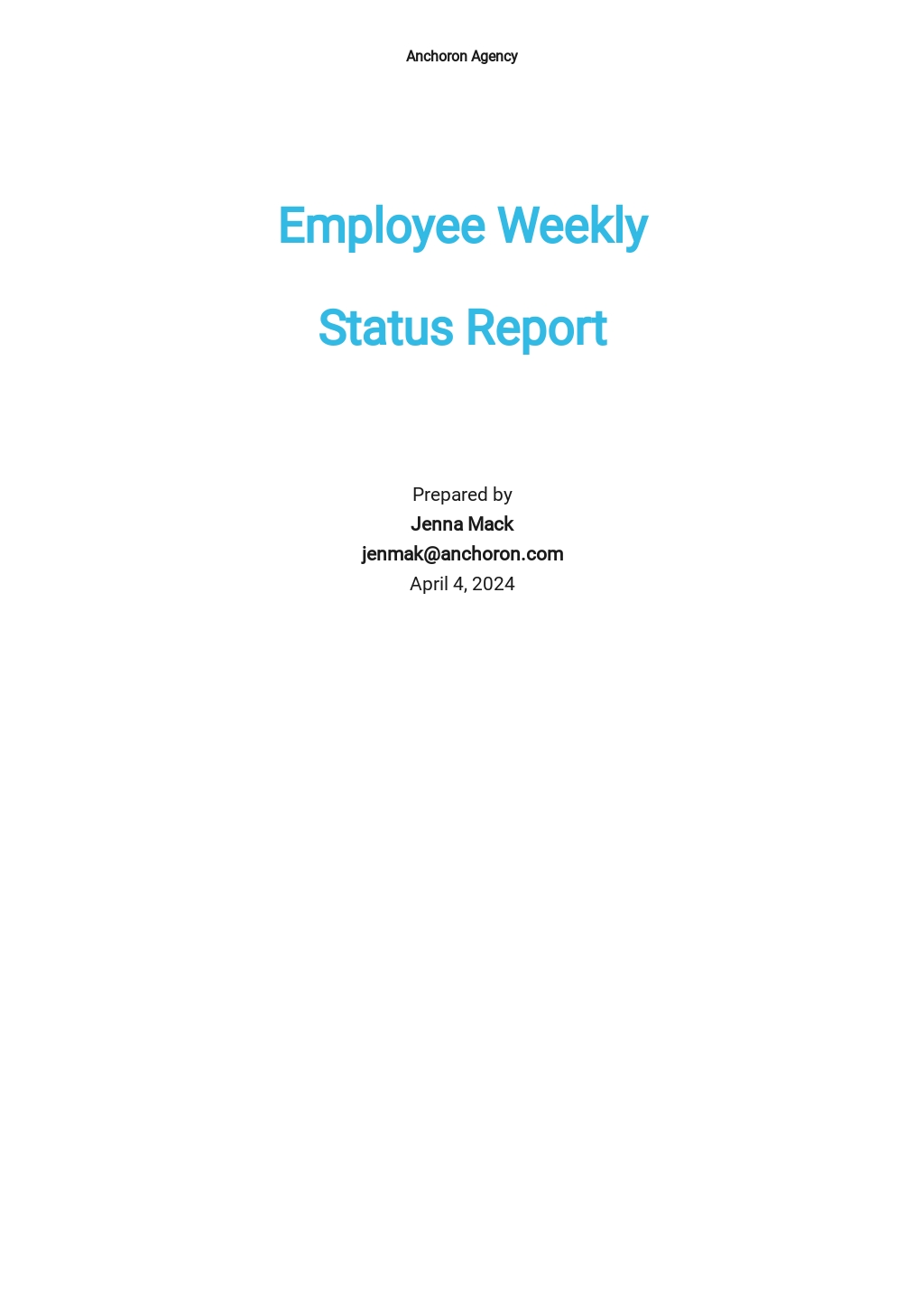Free Employee Weekly Status Report Template.jpe