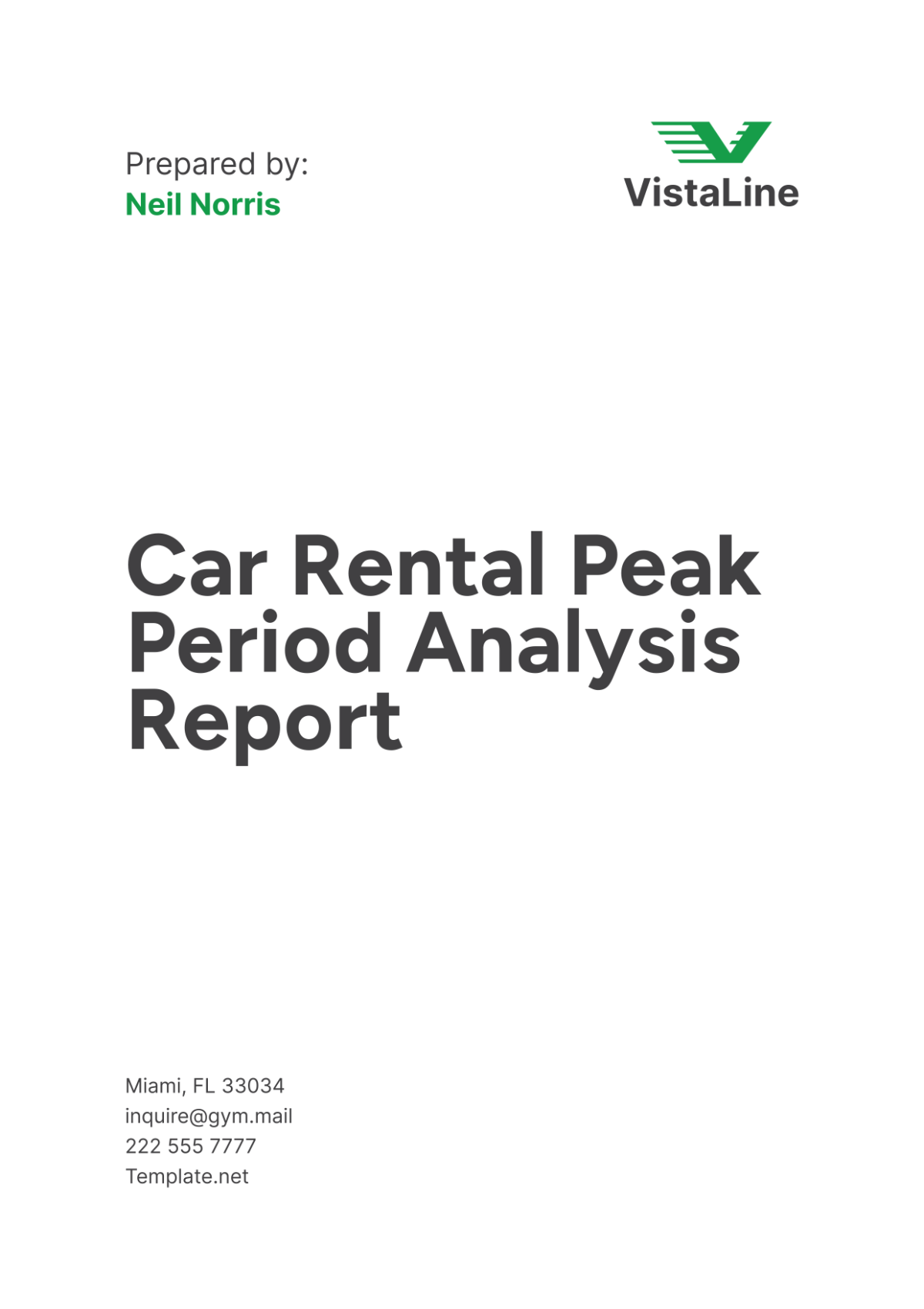 Car Rental Peak Period Analysis Report Template - Edit Online & Download