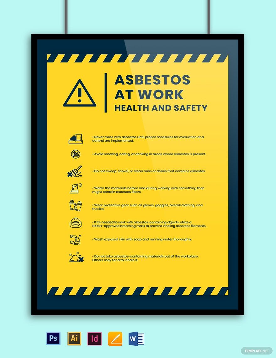 Asbestos At Work Health And Safety Poster Template
