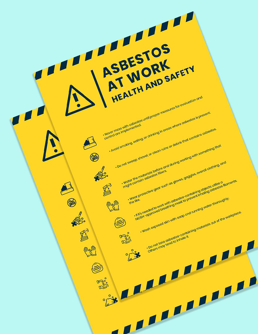Asbestos At Work Health And Safety Poster double