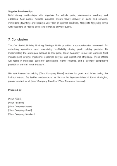 Free Car Rental Holiday Booking Strategy Guide Template to Edit Online