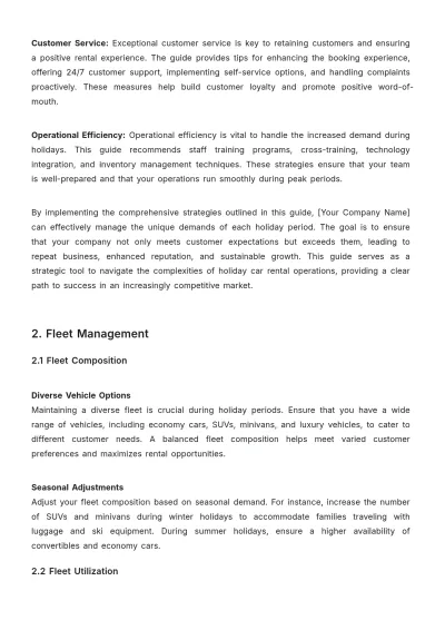 Free Car Rental Holiday Booking Strategy Guide Template to Edit Online
