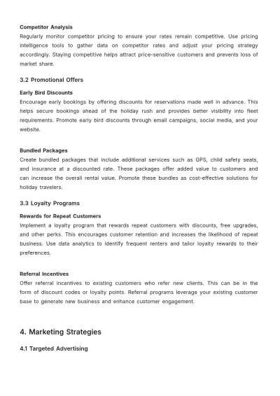 Free Car Rental Holiday Booking Strategy Guide Template to Edit Online