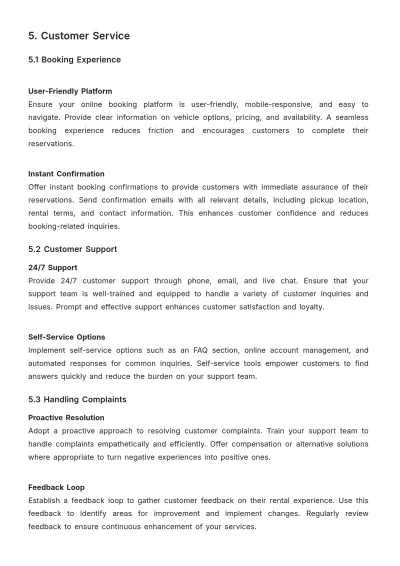 Free Car Rental Holiday Booking Strategy Guide Template to Edit Online