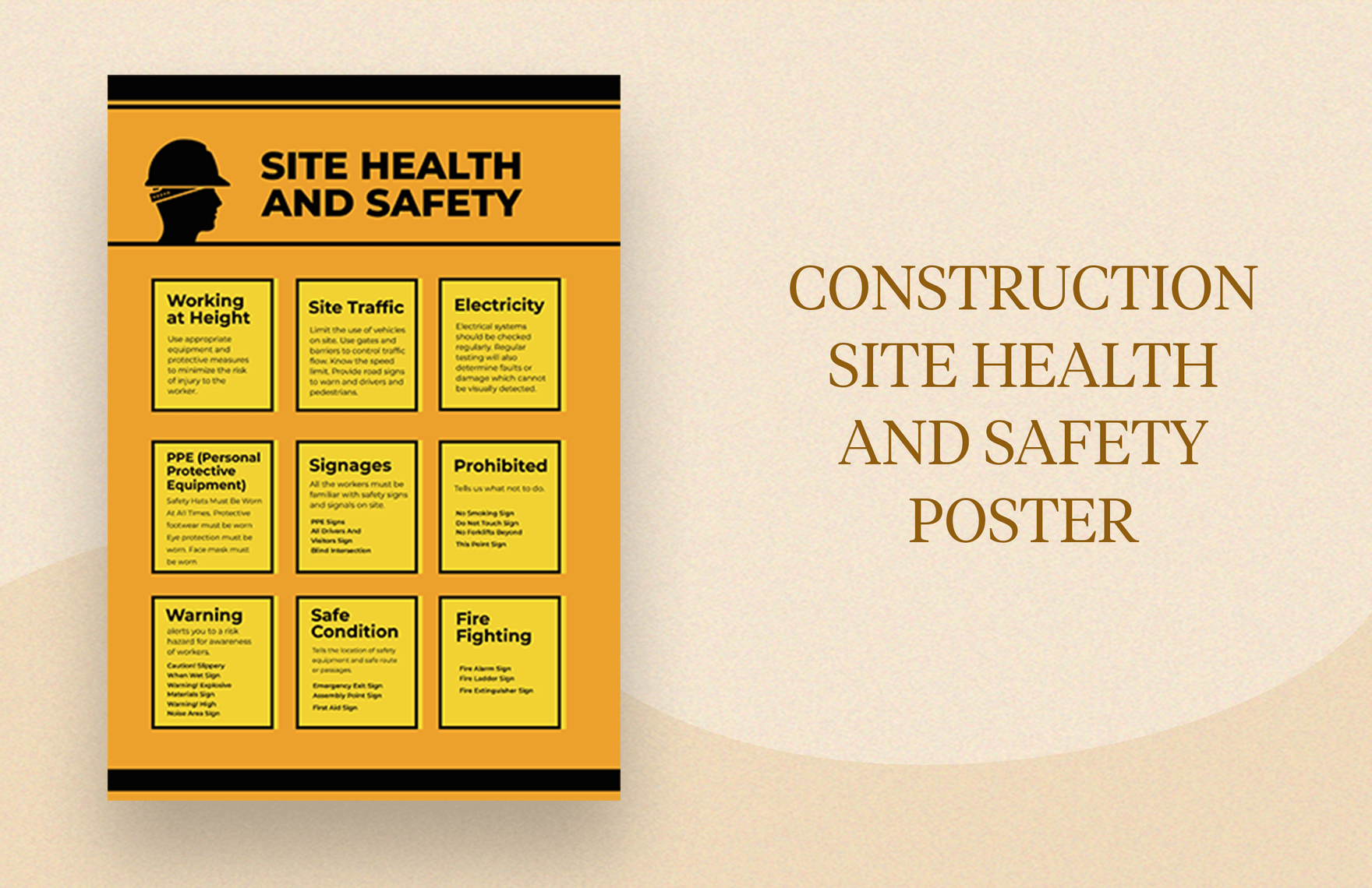 Construction Site Health and Safety Poster Template