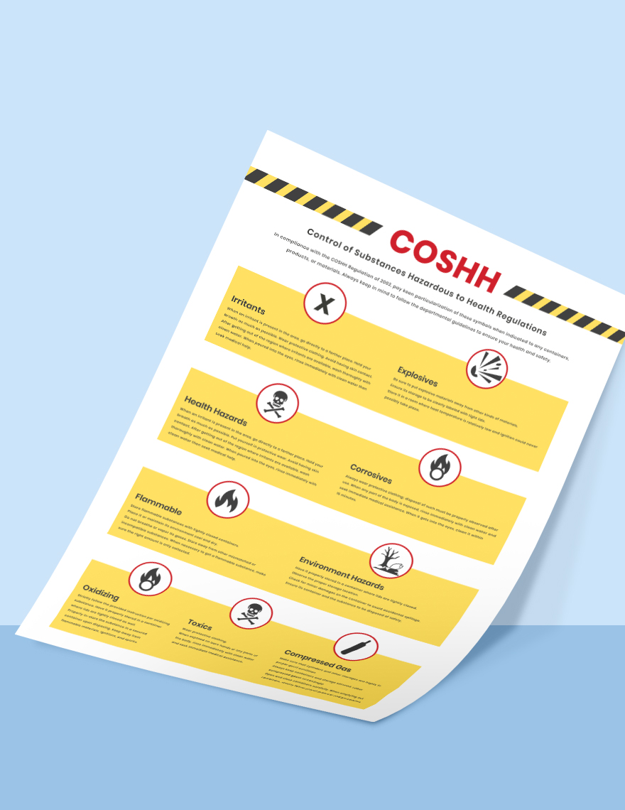 COSHH Poster Template