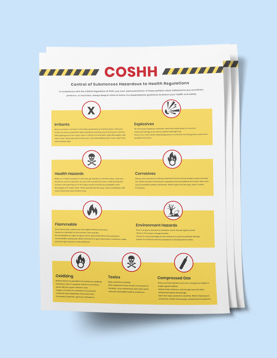 COSHH Poster Template