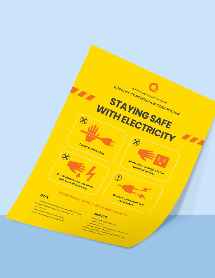 Electrical Safety Poster Format