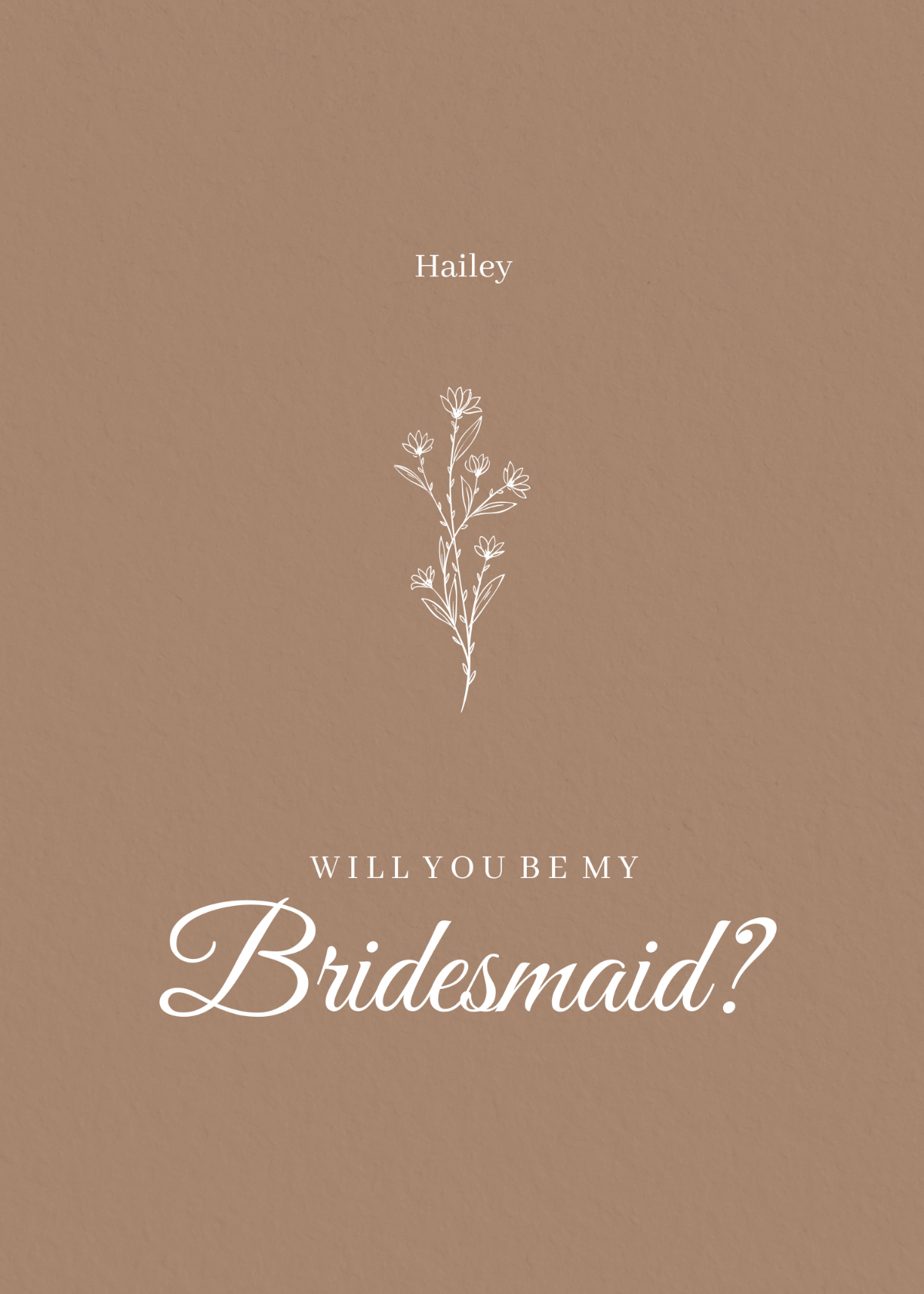 Double Sided Be My Bridesmaid Invitation