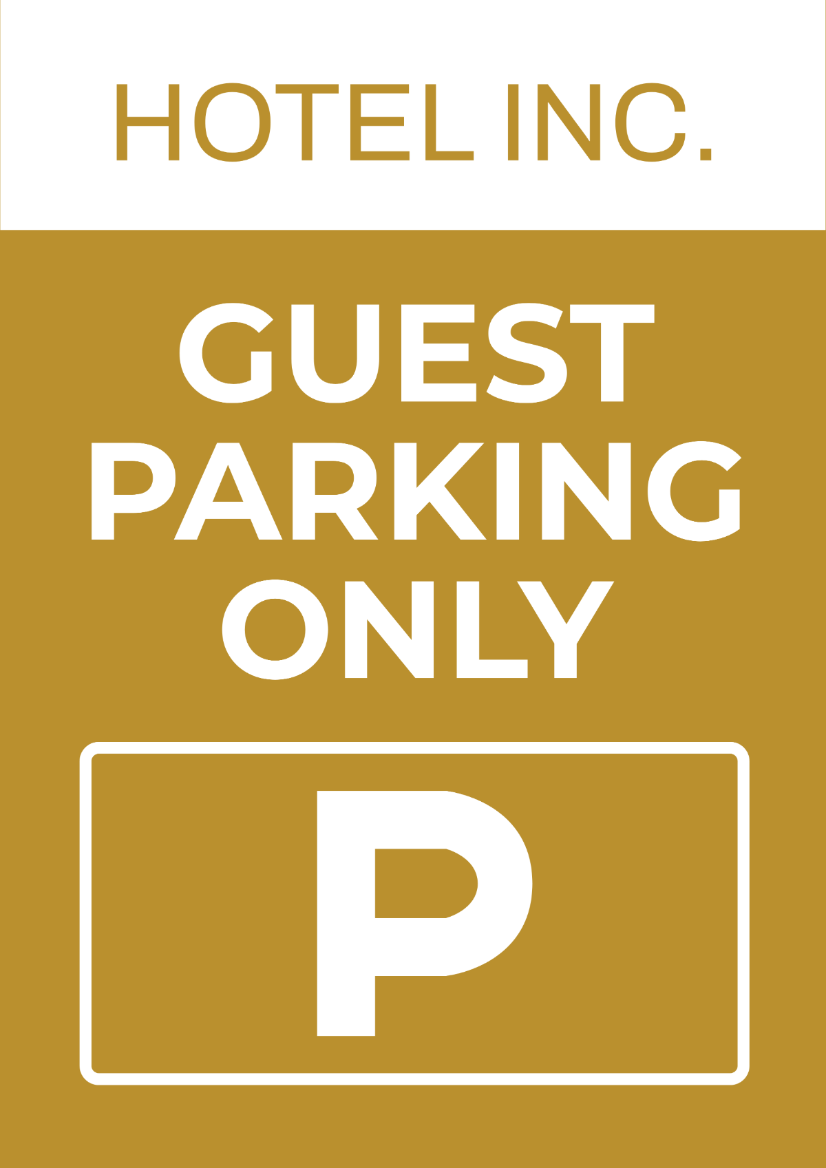 Hotel Parking Signage