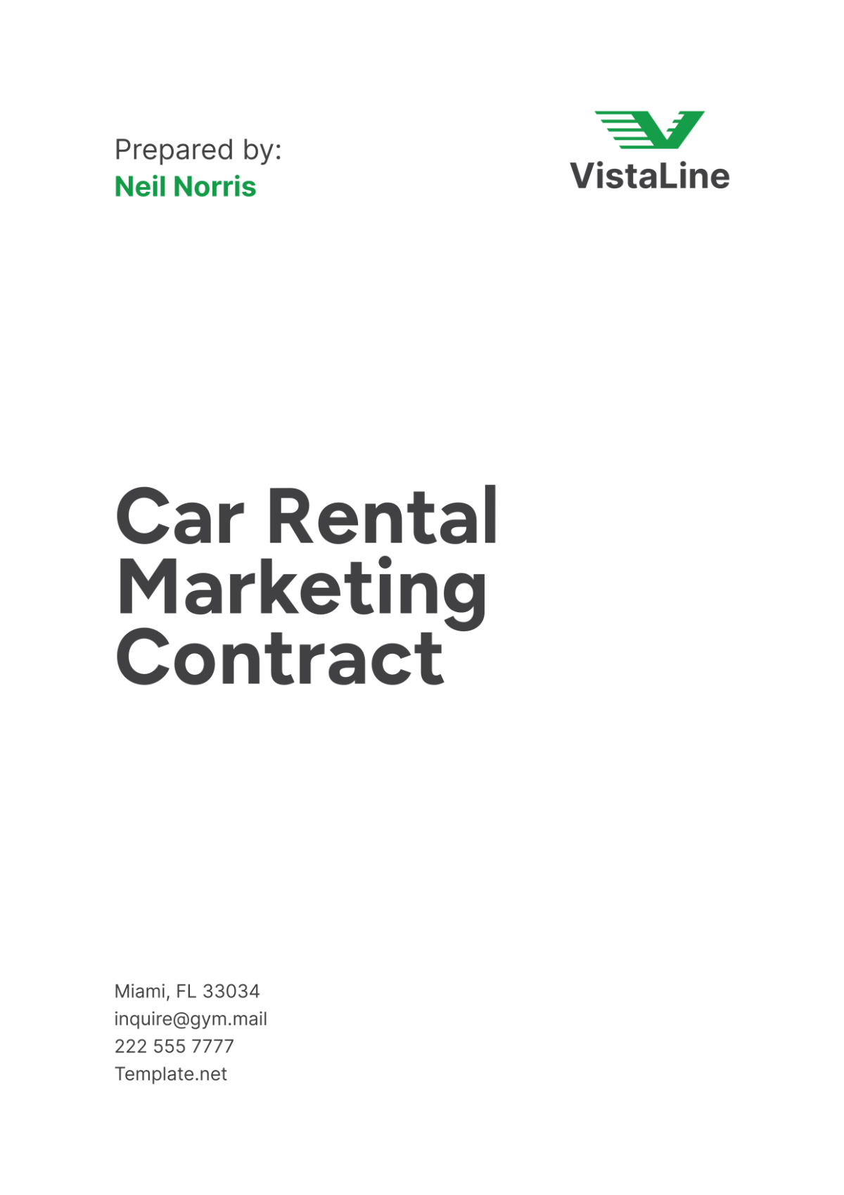 Car Rental Marketing Contract Template - Edit Online & Download