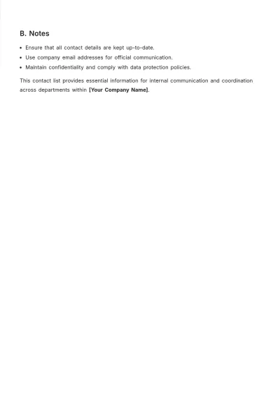 Free Employee Contact List Template to Edit Online