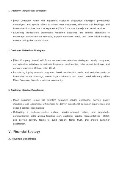 Free Car Rental Project Strategy Template to Edit Online