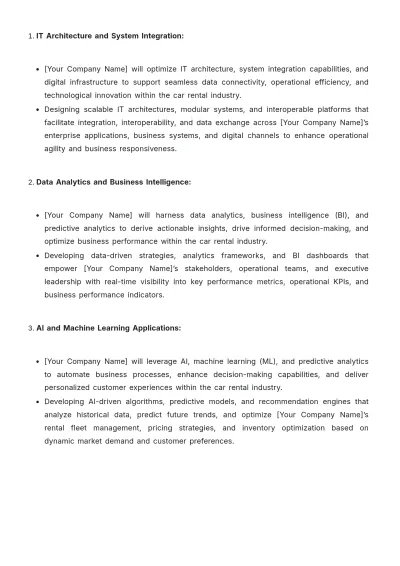 Free Car Rental Project Strategy Template to Edit Online