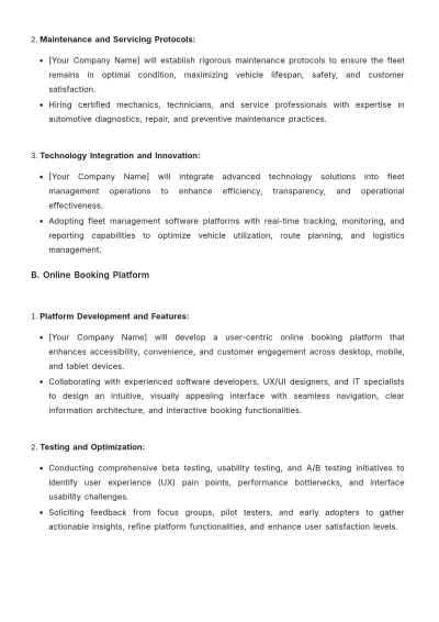 Free Car Rental Project Strategy Template to Edit Online