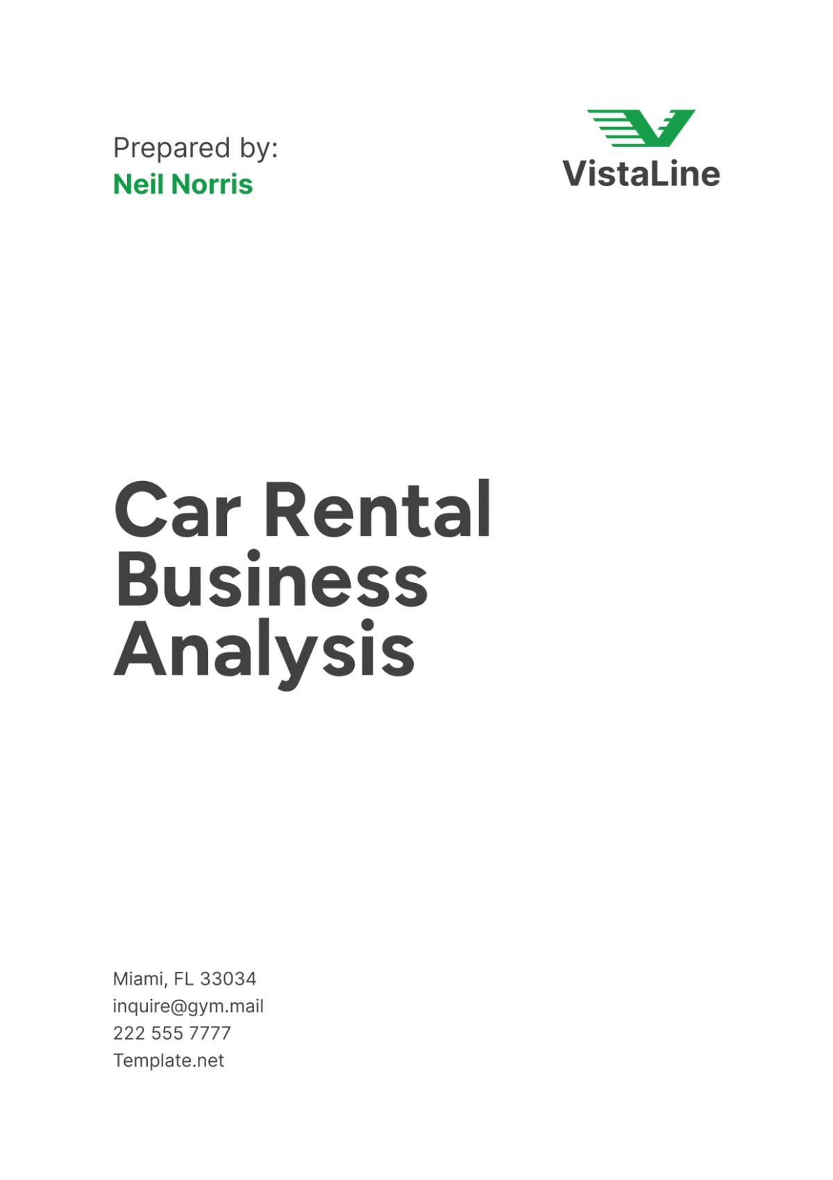 Car Rental Business Analysis Template - Edit Online & Download