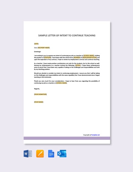 Letter Of Intent For Teachers Position from images.template.net