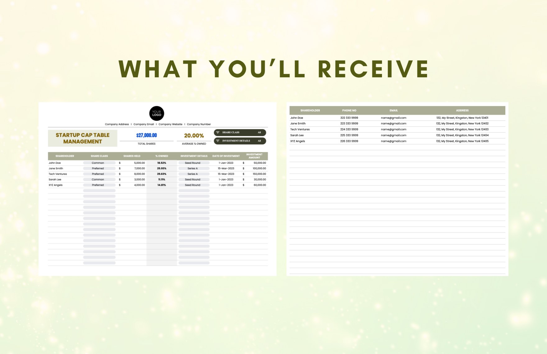 Startup Inventory Management Spreadsheet Template