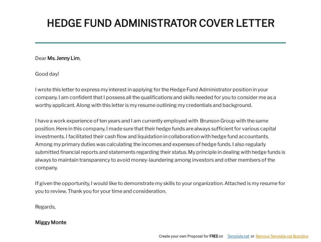 Free Hedge Fund Administrator Cover Letter Template.jpe
