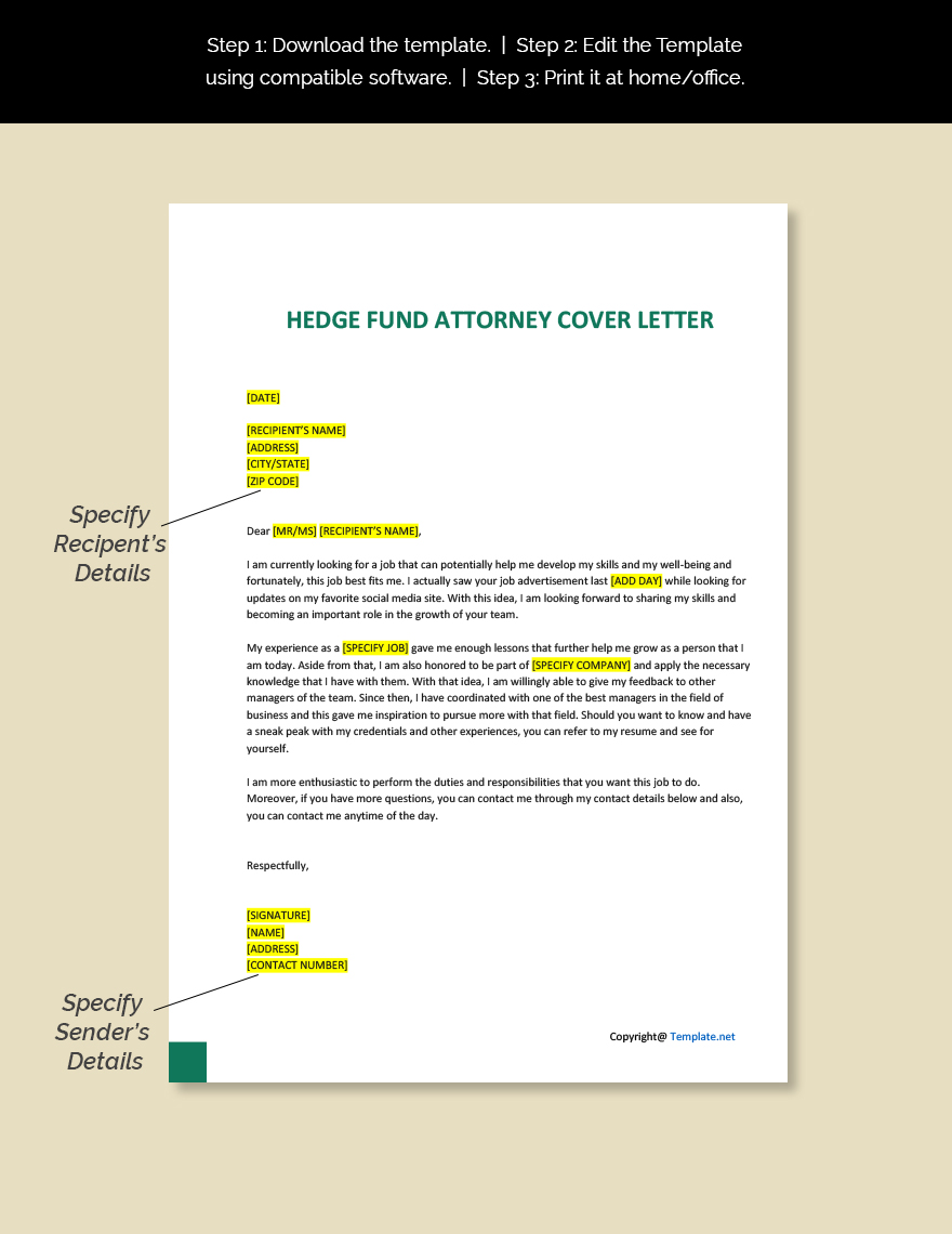Hedge Fund Attorney Cover Letter