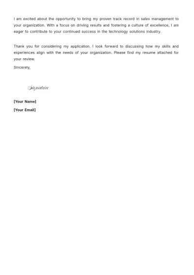 Free Zonal Sales Manager Cover Letter to Edit Online