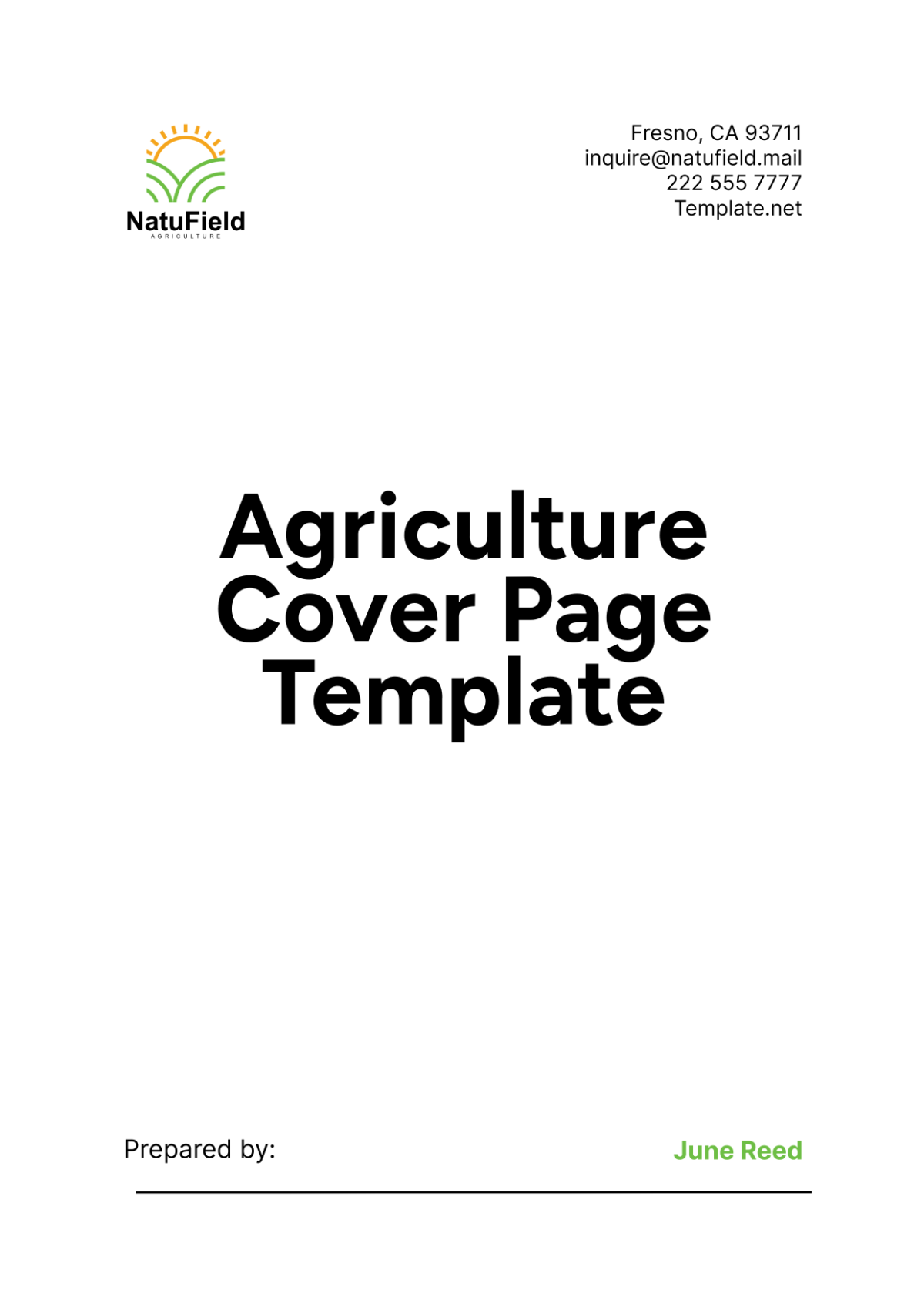 Agriculture Cover Page