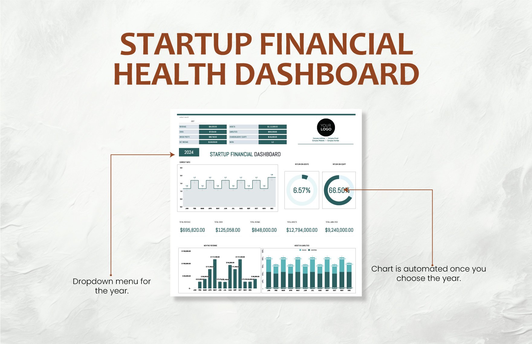 Startup Financial Health Dashboard Template