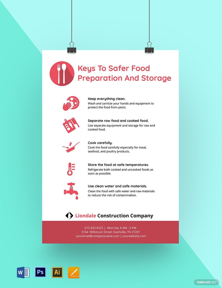 Food Preparation and Storage Poster Template