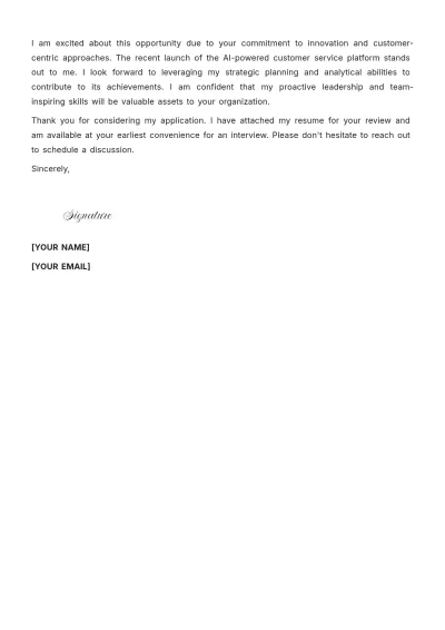 Free Sales Strategy Manager Cover Letter to Edit Online