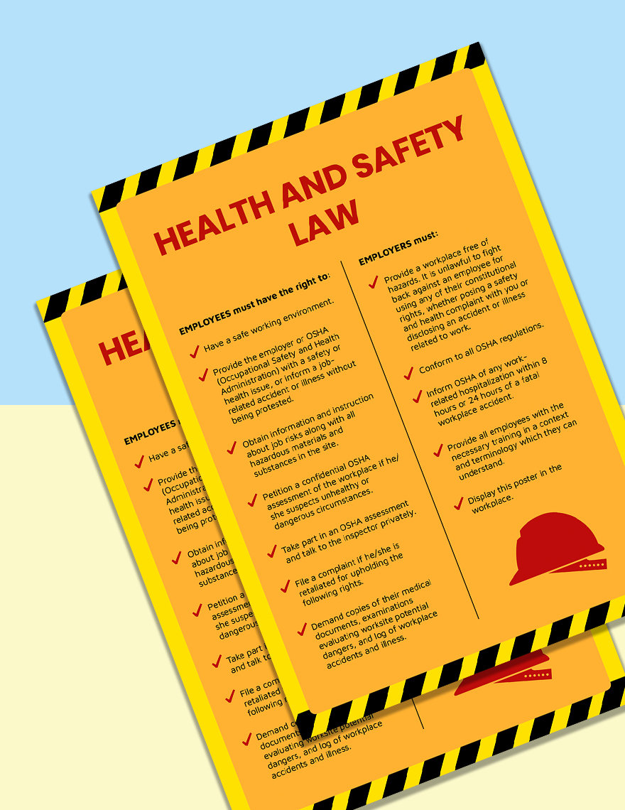 Health  Safety Law Poster Editable