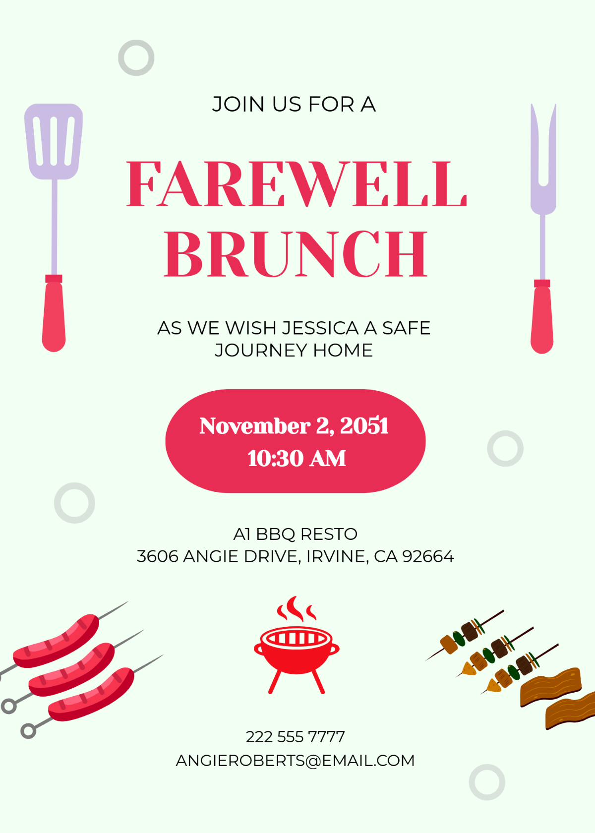 Free Brunch Farewell Invitation Template