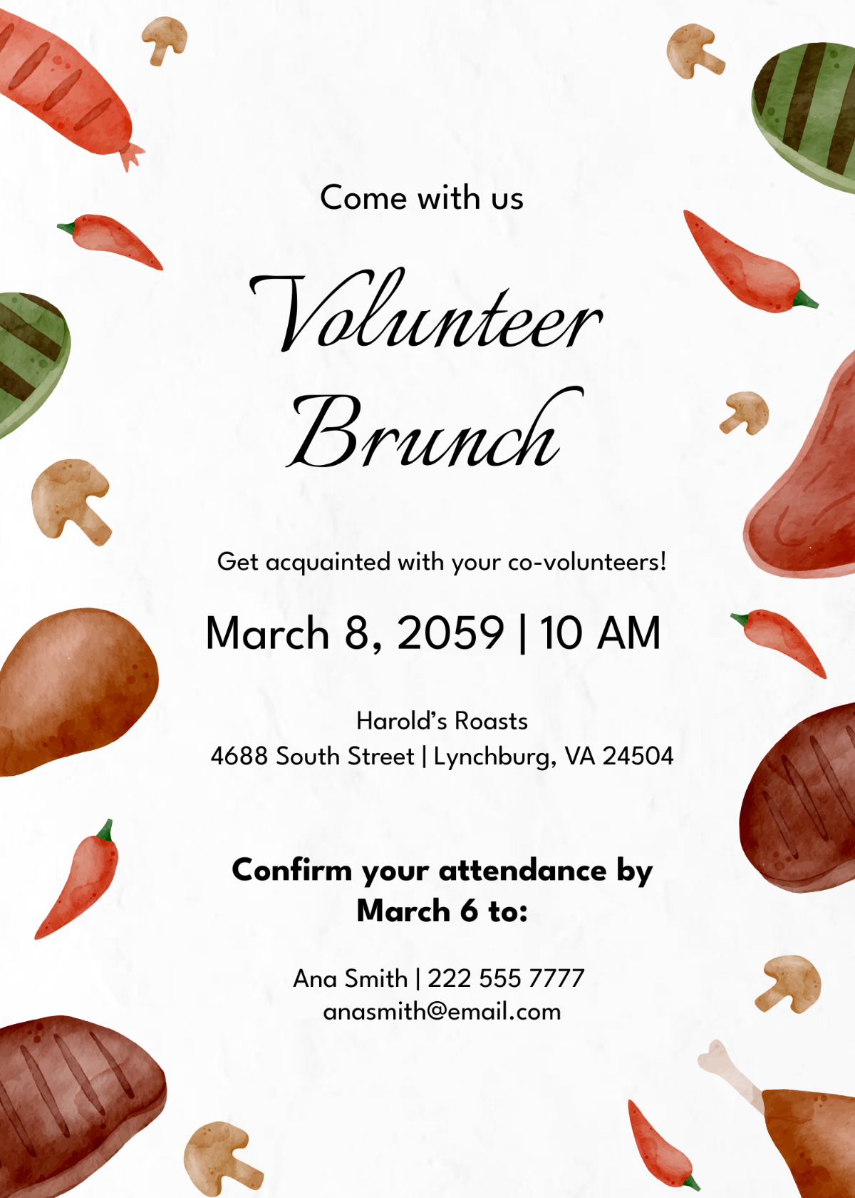 Volunteer Brunch Invitation
