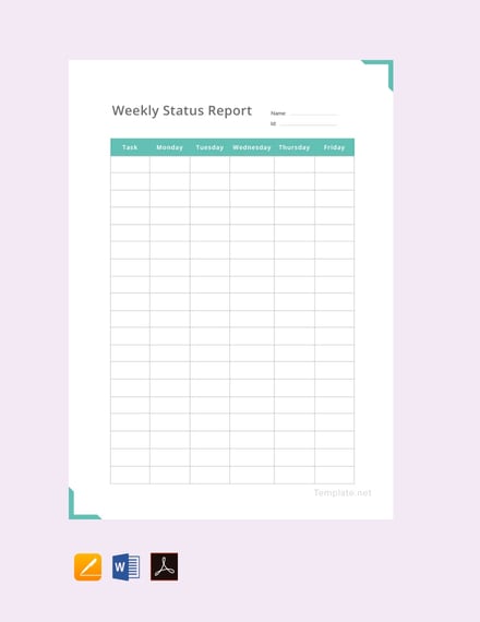 free simple weekly status report template 440x570 1
