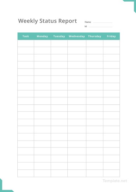 Simple Weekly Status Report Template | Free Templates