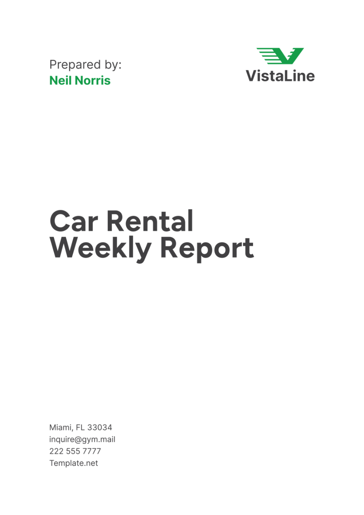 Car Rental Weekly Report Template - Edit Online & Download