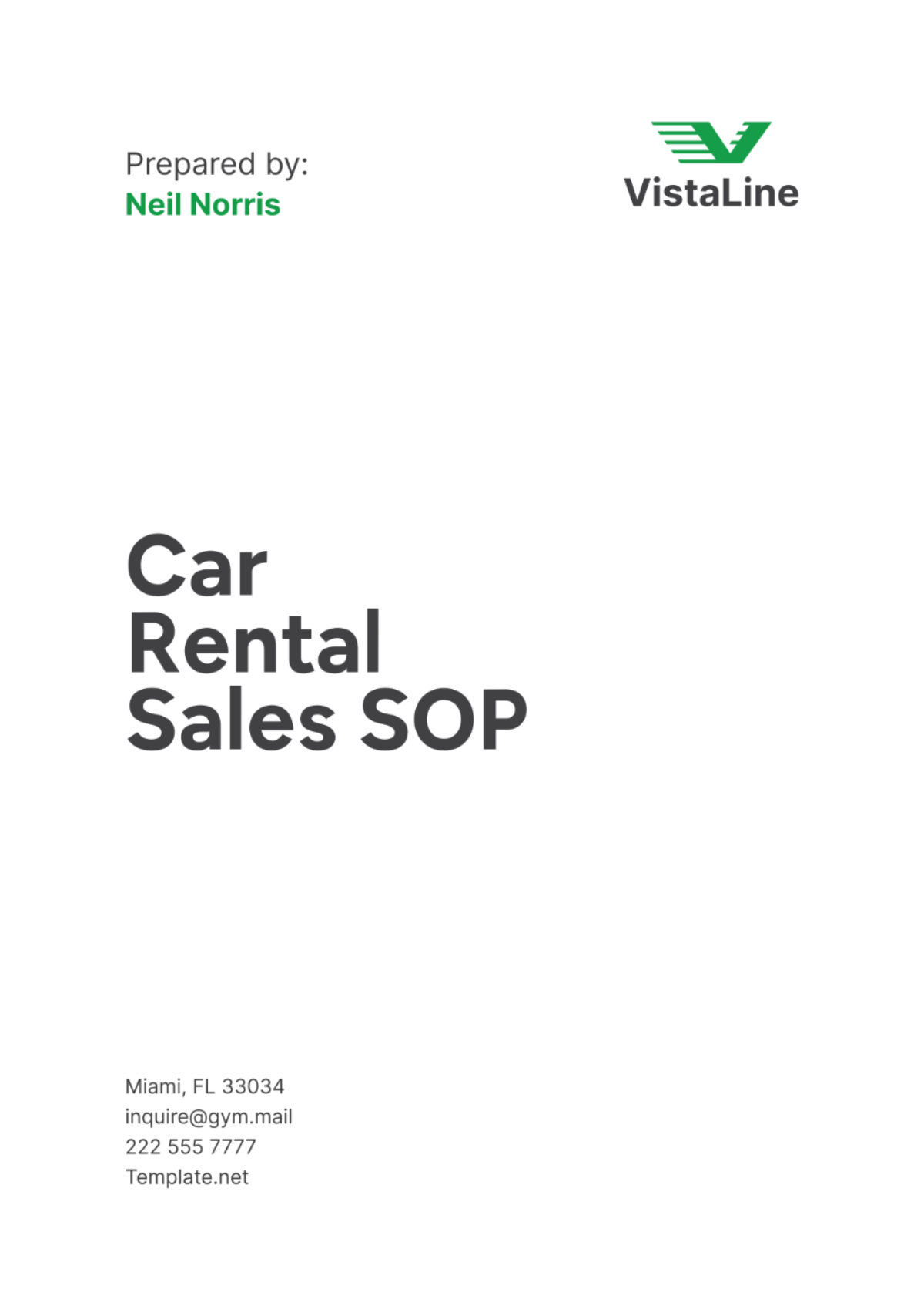 Car Rental Sales SOP Template - Edit Online & Download