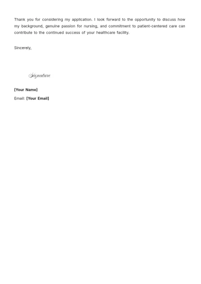 Free Nursing Cover Letter With No Experience to Edit Online