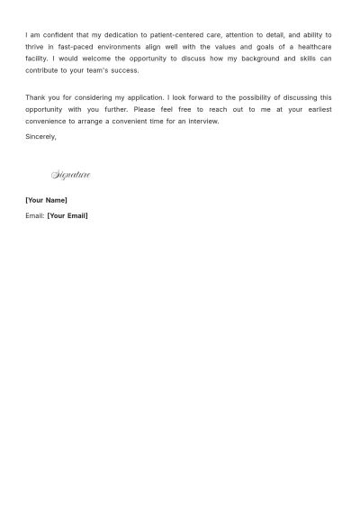Free Medical Assistant Cover Letter With No Experience to Edit Online