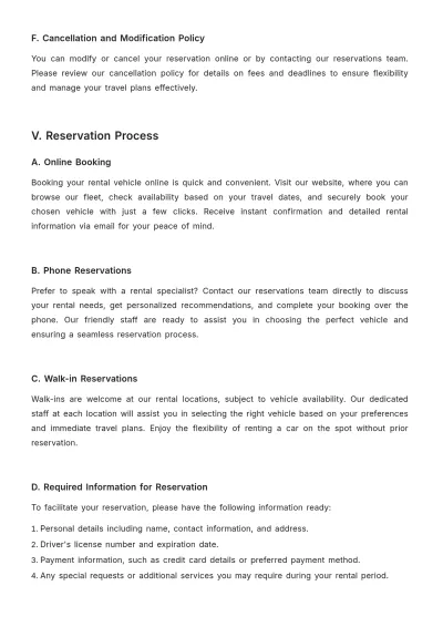 Free Car Rental Company Guide Template to Edit Online