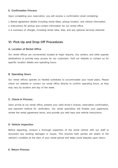Free Car Rental Company Guide Template to Edit Online