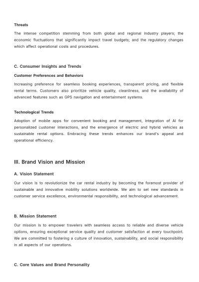 Free Car Rental Brand Strategy Template to Edit Online