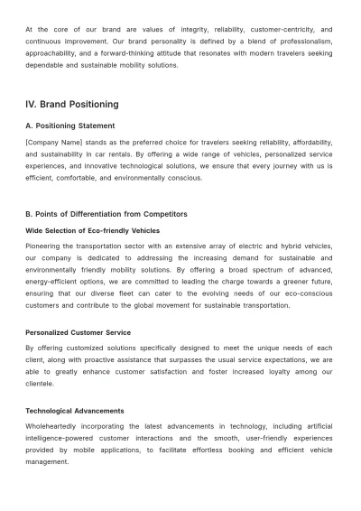 Free Car Rental Brand Strategy Template to Edit Online