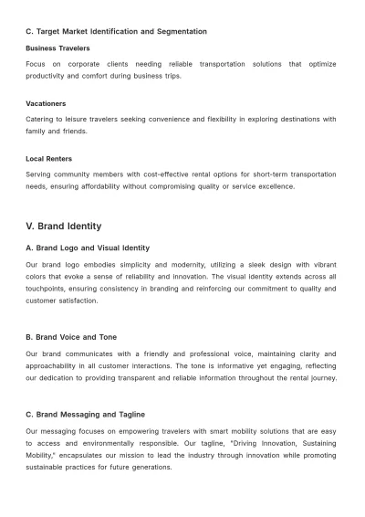 Free Car Rental Brand Strategy Template to Edit Online