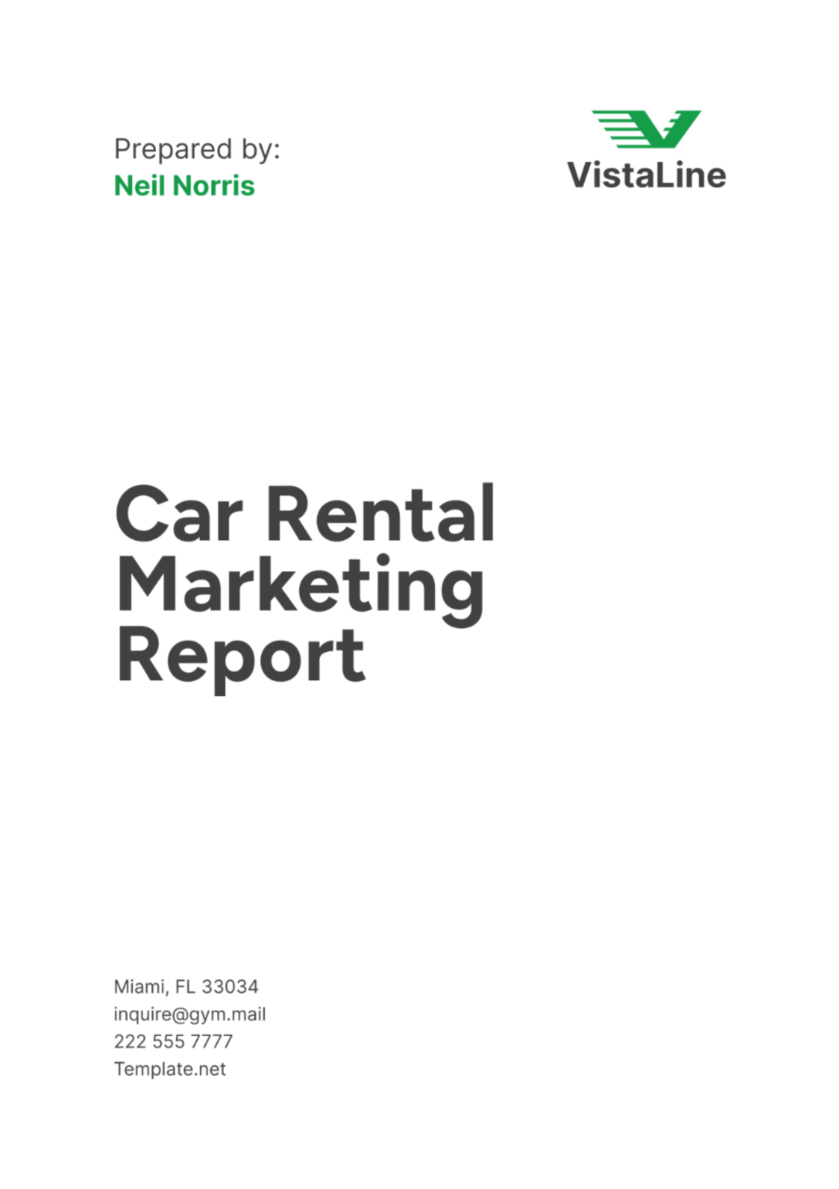 Car Rental Marketing Report Template - Edit Online & Download