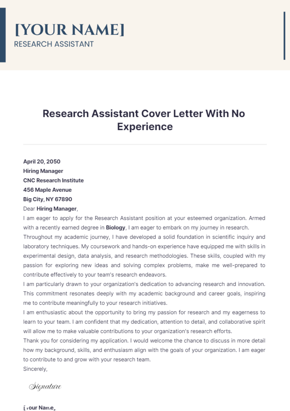 research assistant cover letter with no experience reddit