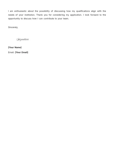 Free Teaching Assistant Cover Letter With No Experience to Edit Online