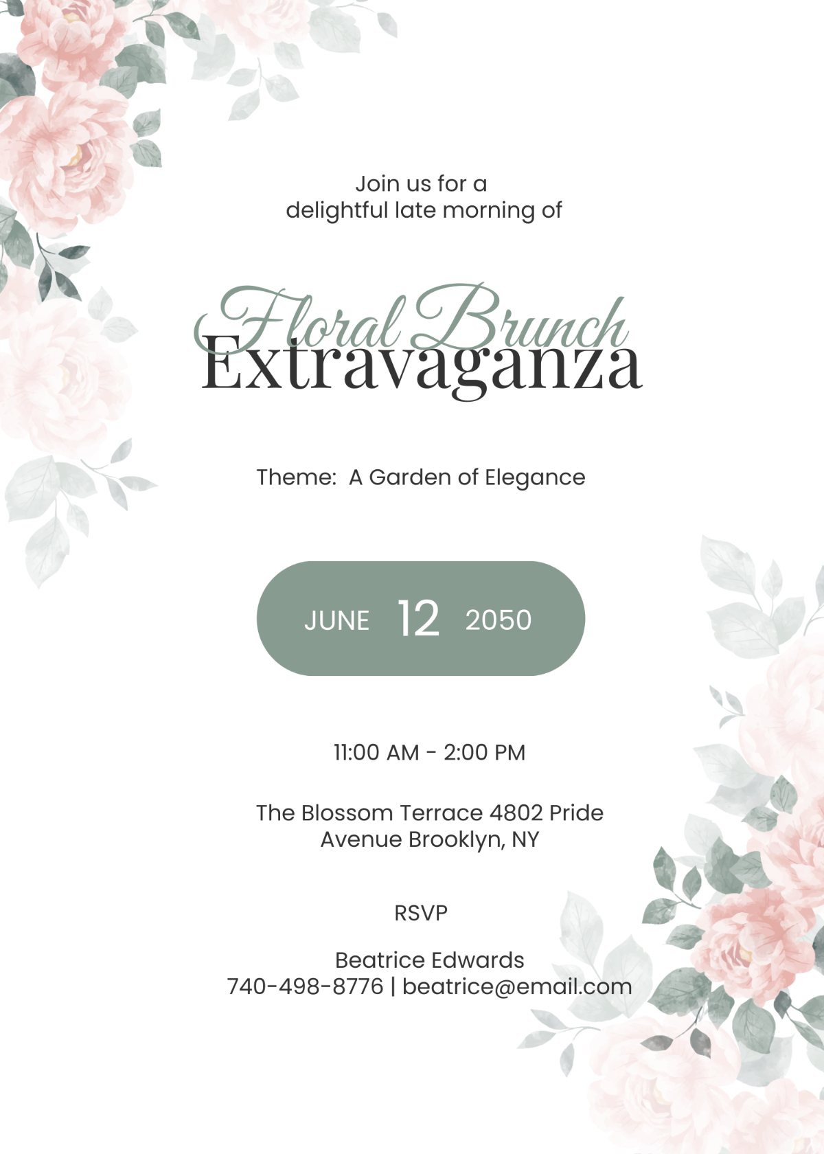 Floral Brunch Invitation